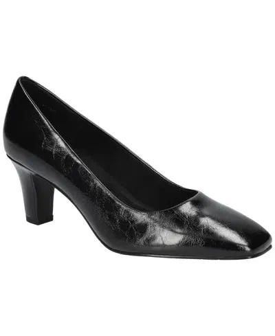 Easy Street Women's Poet Square Toe Pumps In Black Crinkled Patent