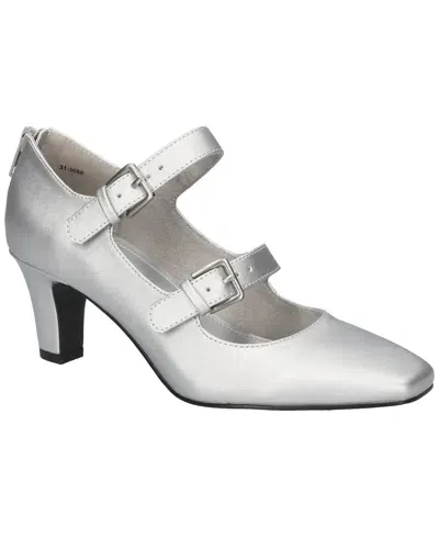 Easy Street Women's Willis Mary Jane Pumps In Silver Satin