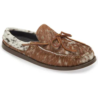 Easymoc Genuine Cow Hair Loafer In Natural Cow Hair