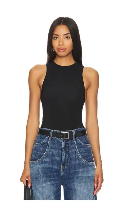 Eb Denim Curve Rib Tank In Black