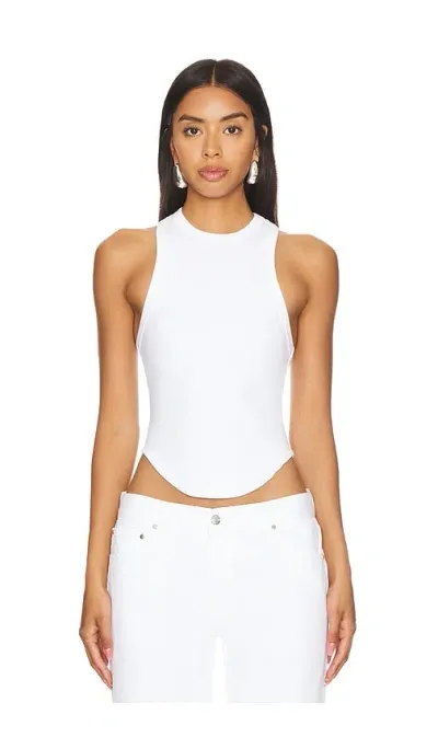 Eb Denim Curve Rib Tank In White