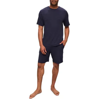 Eberjey Henry Jersey Short Pajamas In True Navy