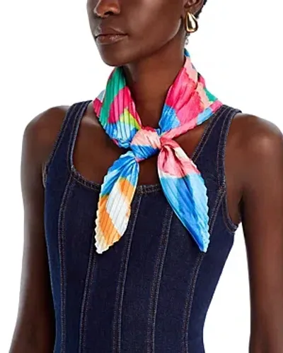 Echo Mosaic Stripe Pleated Scarf In Multi