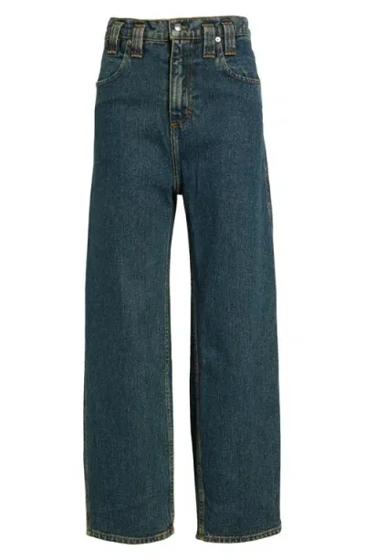 Eckhaus Latta Baggy Carpenter Jeans In New Blue