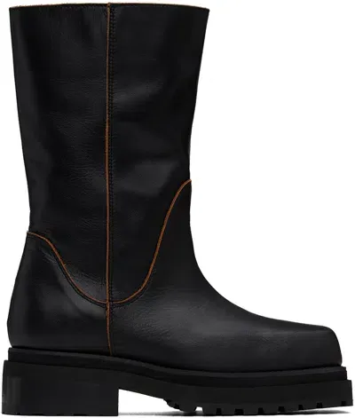 Eckhaus Latta Black Stacked Boots