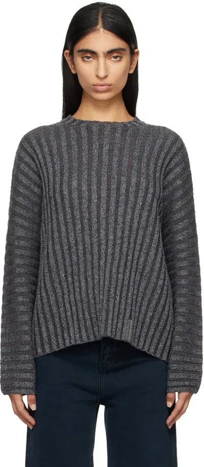 Eckhaus Latta Gray Keyboard Sweater In Carbon