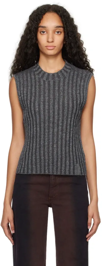 Eckhaus Latta Gray Keyboard Vest In Carbon