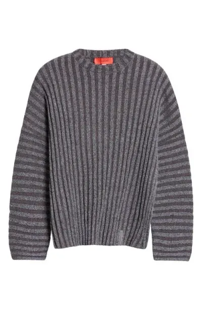 Eckhaus Latta Keyboard Stripe Merino Wool Sweater In Carbon