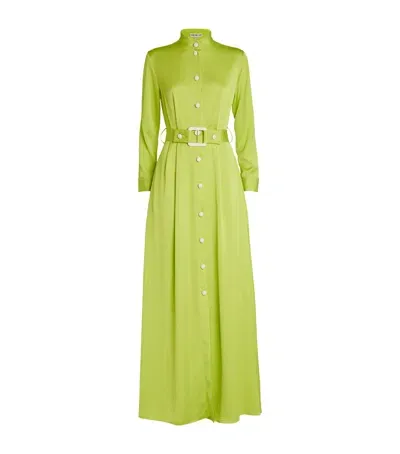 Edeline Lee Crinkle-effect Echo Maxi Dress In Green