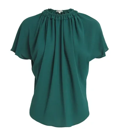 Edeline Lee Ruched Blouse In Green