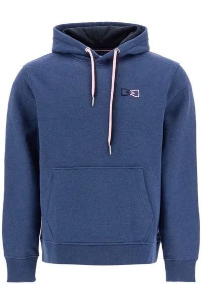 Eden Park Hooded Sweatshirt With Embroidered Logo In Blue