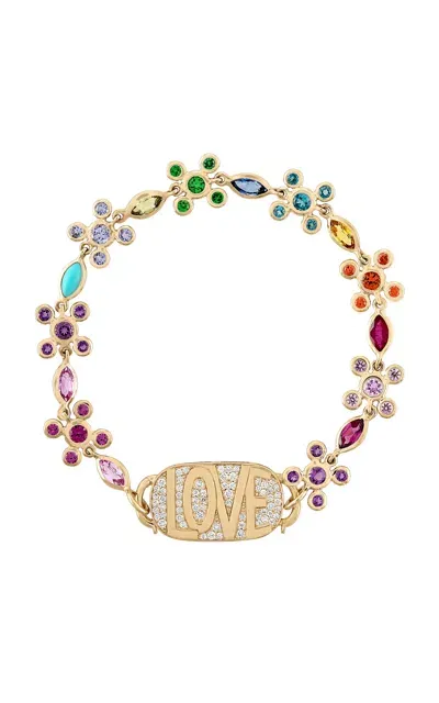 Eden Presley Rainbow In Sync 14k Yellow Gold Multi-stone Bracelet