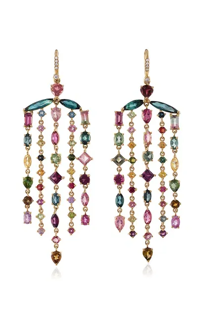 Eden Presley Tourmaline 14k Yellow Gold Earrings In Pink