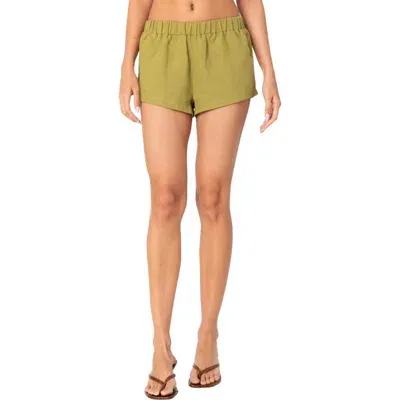 Edikted Arden Cotton Shorts In Green