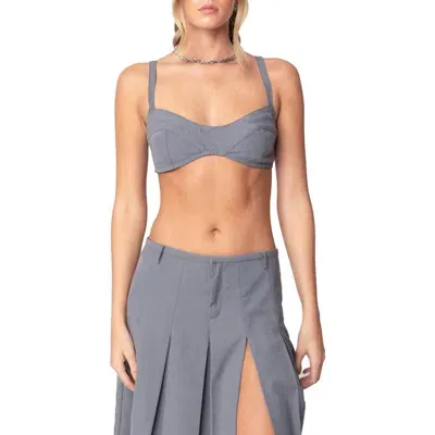 Edikted Ethel Tailored Bralette In Gray