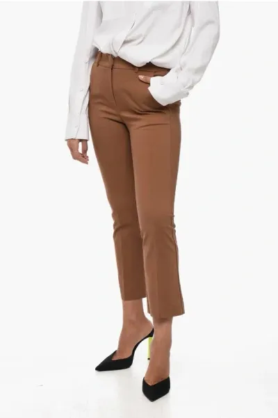 Edra Cotton Chino Pants In Brown