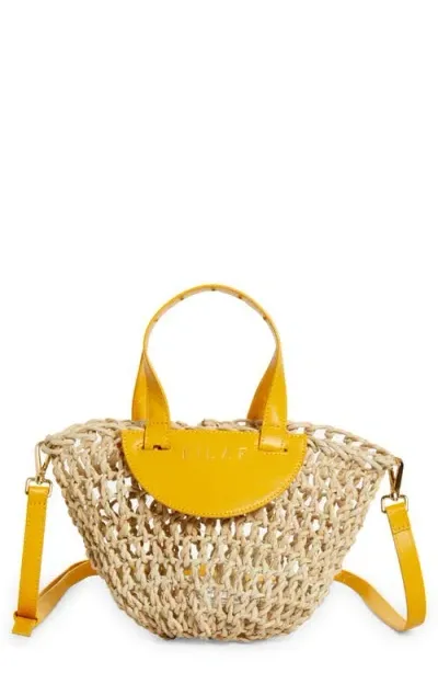 Eilaf Dom Mini Woven Palm Tote In Soleil Yellow