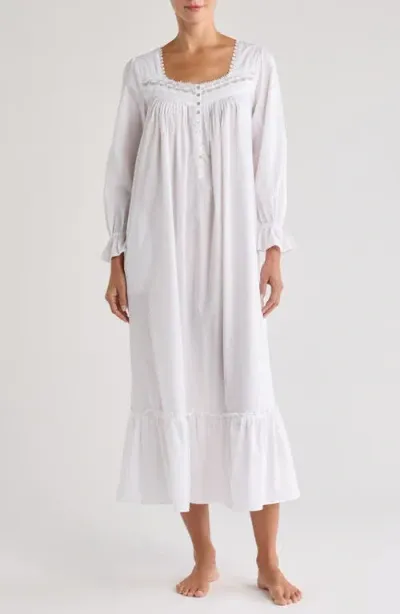 Eileen West Long Sleeve Cotton Ballet Nightgown In White