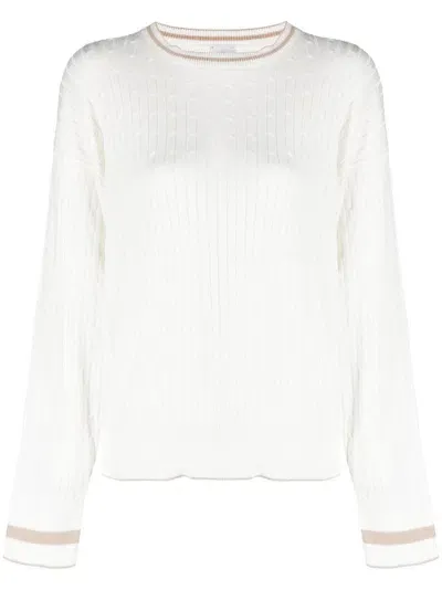 Eleventy Cable-knit Jumper In White