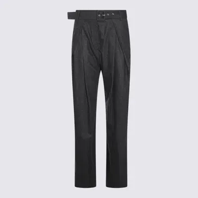 Eleventy Dark Grey Wool Pants In Multicolor