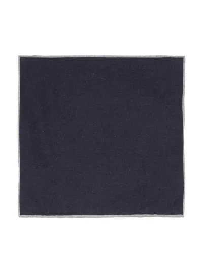 Eleventy Mélange-effect Pocket Square In Blue