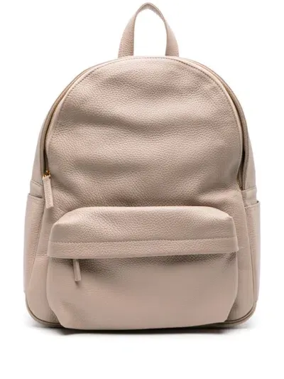 Eleventy Pebbled-leather Laptop Backpack In Neutrals