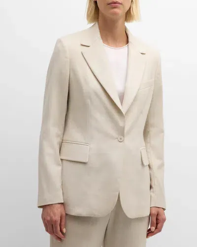 Eleventy Single-button Wool-blend Blazer In Cream