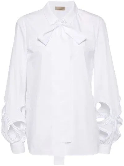 Elie Saab Cut-out Cotton Shirt In White