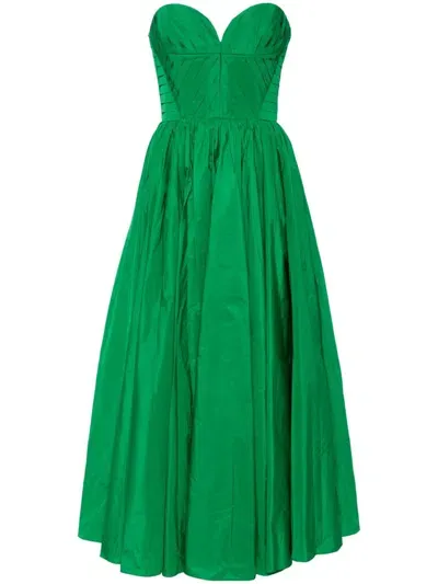 Elie Saab Heart-shaped Taffeta Gown In Green