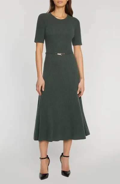 Elie Tahari The Leith Cashmere Midi Sweater Dress In Juniper