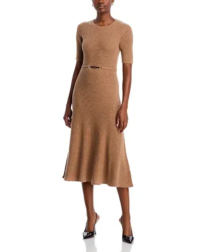 Elie Tahari The Leith Cashmere Sweater Dress In Saddle