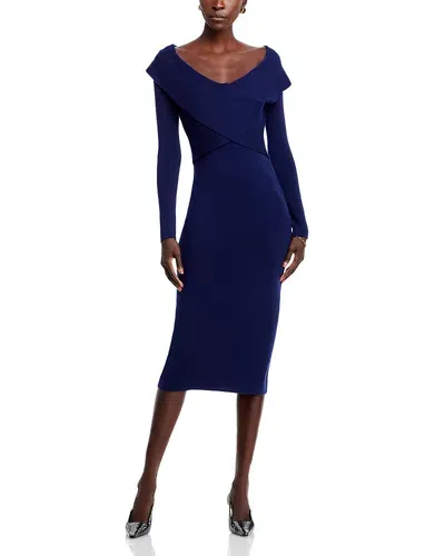 Elie Tahari The Rowan Wool Sweater Dress In Deep Evening Blue