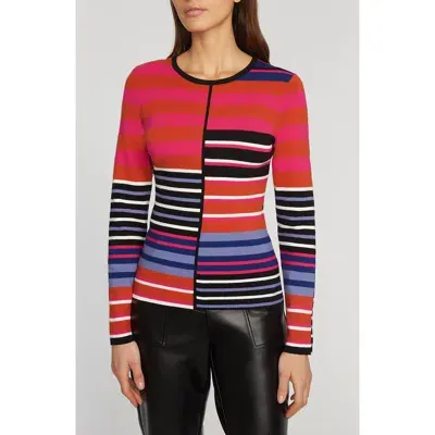 Elie Tahari The Selina Stripe Sweater In Garden Stripe