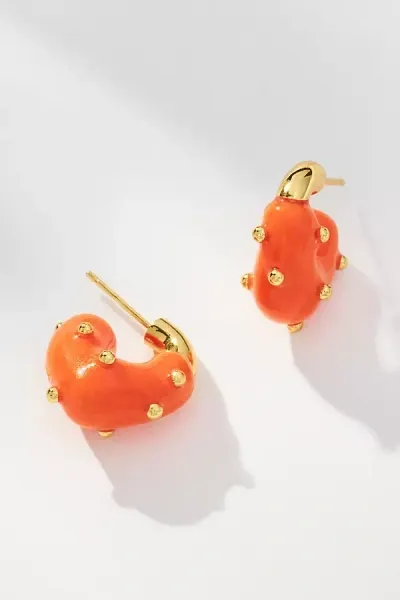 Eliou Éliou Theo Dipped Chunky Hoop Earrings In Orange