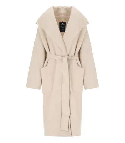 Elisabetta Franchi Carne Belted Coat In Neutrals