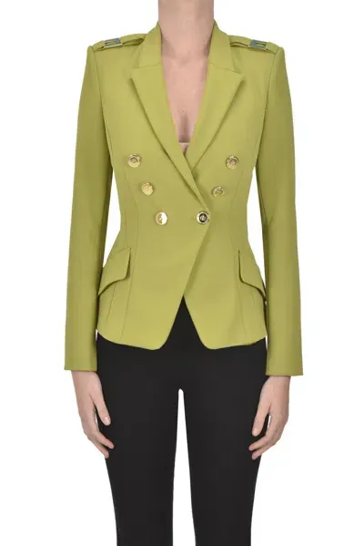 Elisabetta Franchi Crepè Blazer In Green