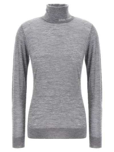 Elisabetta Franchi Wool Turtleneck Sweater In Gray