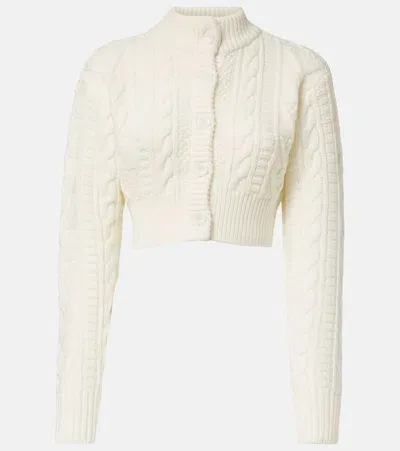 Emilia Wickstead Aleph Cropped Wool Cardigan In Ivory