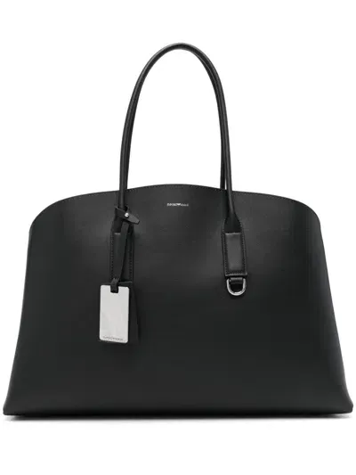 Emporio Armani Asv Icon Tote Bag In Black