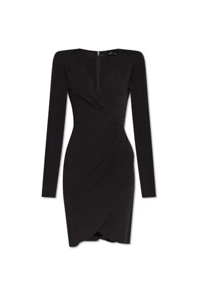 Emporio Armani Dress With V Neckline In Black