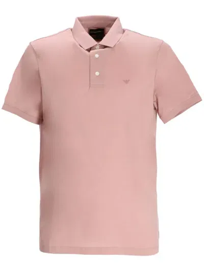 Emporio Armani Eagle-motif Polo Shirt In Pink