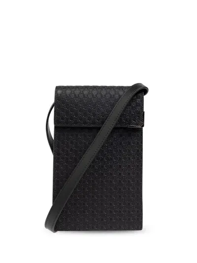 Emporio Armani Embossed Messenger Bag In Black