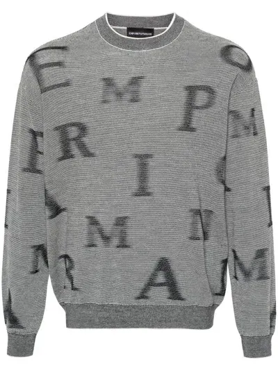 Emporio Armani Crew-neck Wool Jumper In Gray