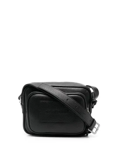 Emporio Armani Leather Crossbody Bag In Black