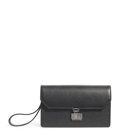 Emporio Armani Leather Pouch In Black