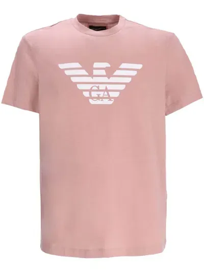 Emporio Armani Logo-print Jersey T-shirt In Pink