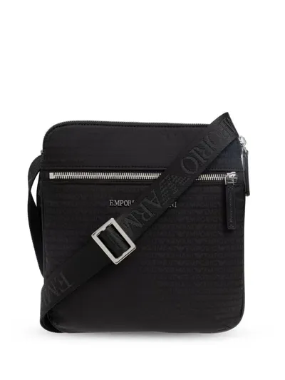 Emporio Armani Logo-print Messenger Bag In Black