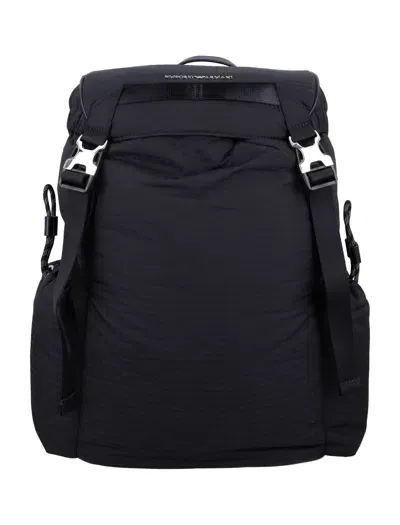 Emporio Armani Nylon Backpack In Black