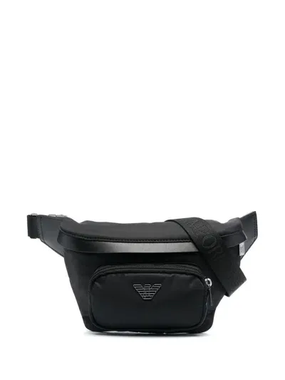 Emporio Armani Nylon Beltbag In Black