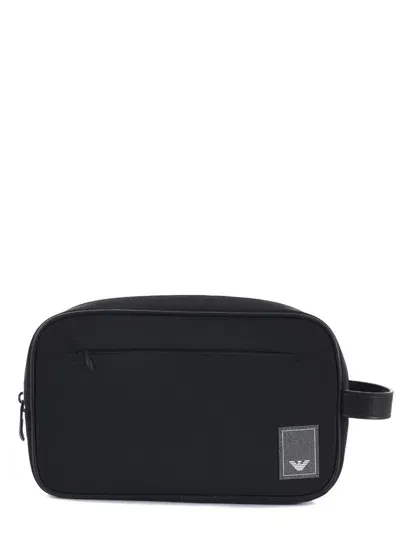 Emporio Armani Nylon Clutch Bag In Black